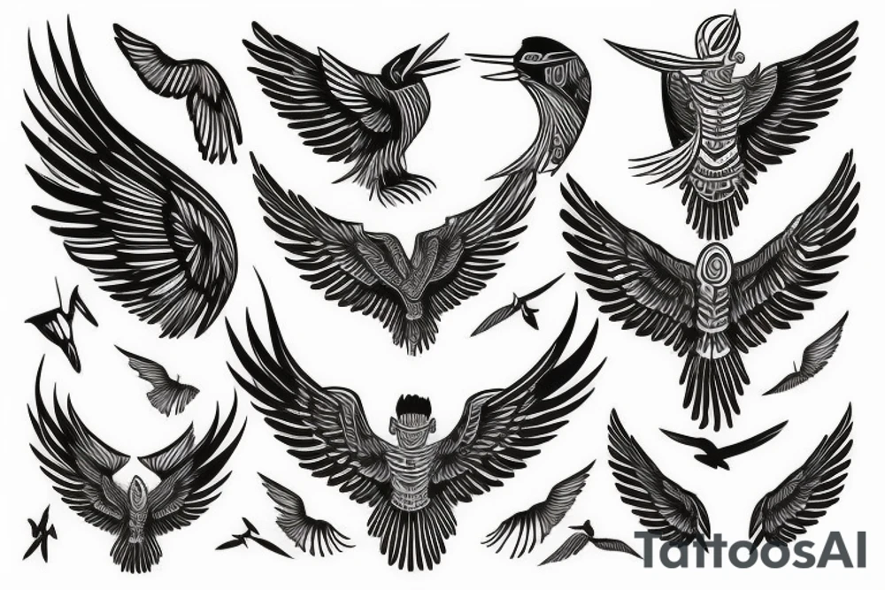 Loon spreading wings tattoo idea