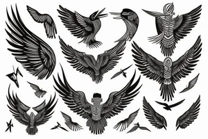 Loon spreading wings tattoo idea