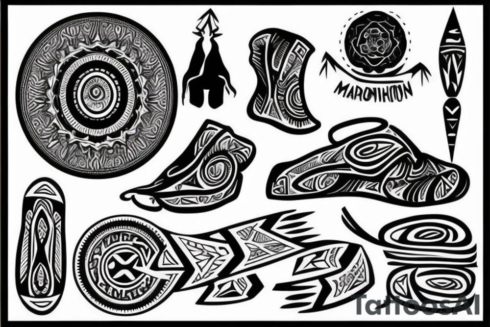 Marathon running tattoo idea