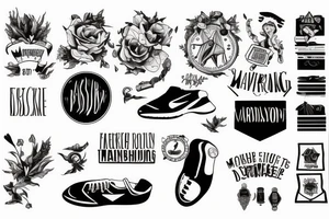 Marathon running tattoo idea