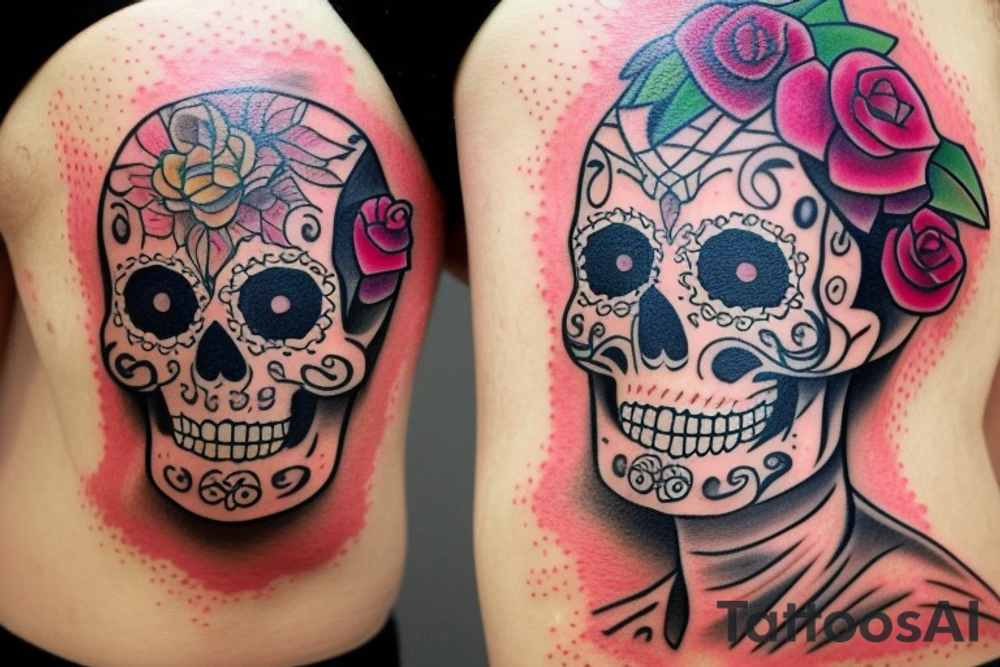 sugar skull tattoo idea