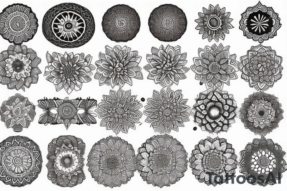 Mandala mushrooms tattoo idea