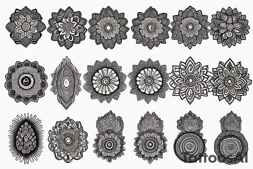 Mandala mushrooms tattoo idea
