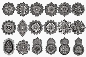 Mandala mushrooms tattoo idea