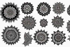 Mandala mushrooms tattoo idea