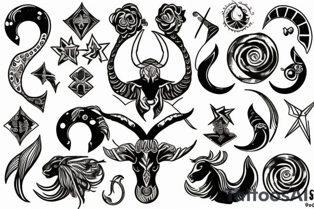 capricorn sagitarius aquarius tattoo idea