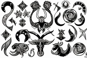 capricorn sagitarius aquarius tattoo idea