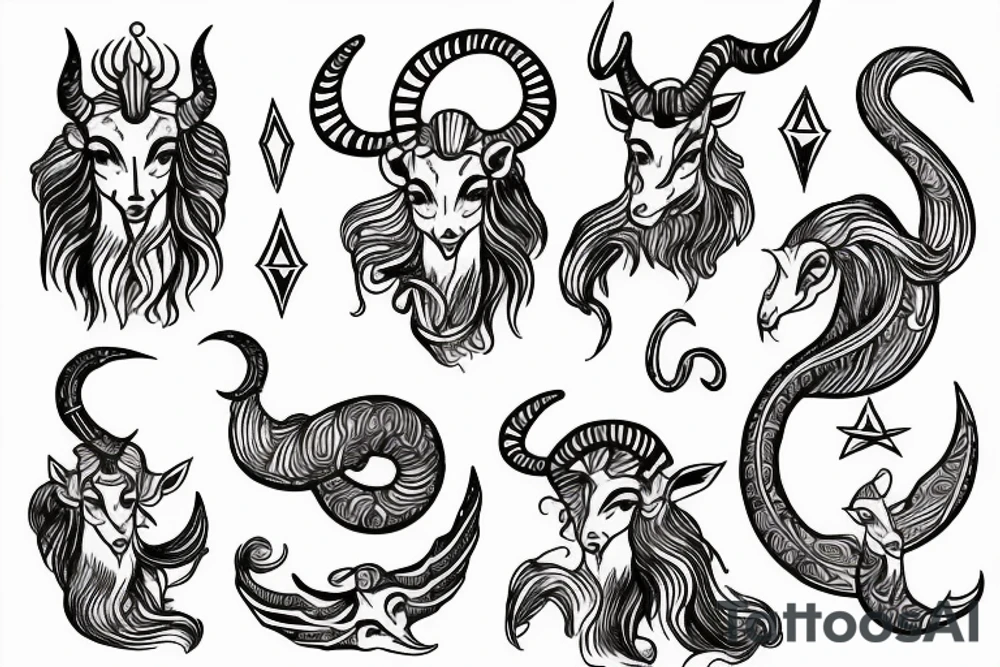 capricorn sagitarius aquarius tattoo idea