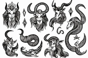 capricorn sagitarius aquarius tattoo idea