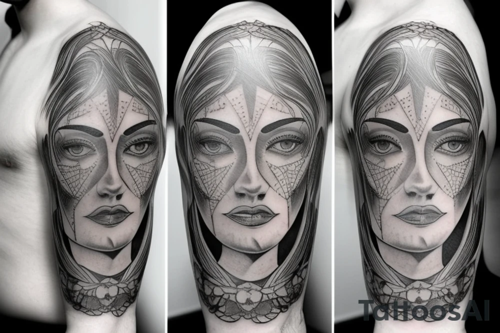 Imagine an outline of a human head or profile. Within this outline is a mirrored surface. In the mirror, there's a dark, ghostly reflection of the face, contrasting against the main form tattoo idea