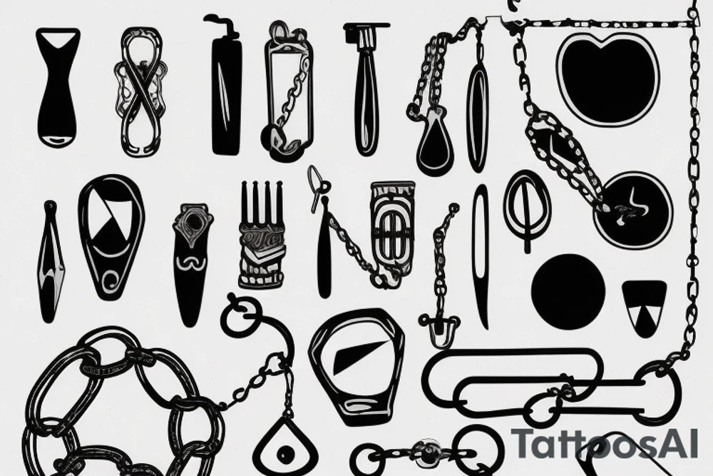 A broken mirror framed by chains or razors. tattoo idea A broken mirror framed by chains or razors. tattoo idea