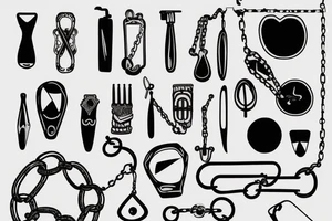 A broken mirror framed by chains or razors. tattoo idea