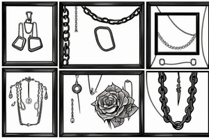 A broken mirror framed by chains or razors. tattoo idea