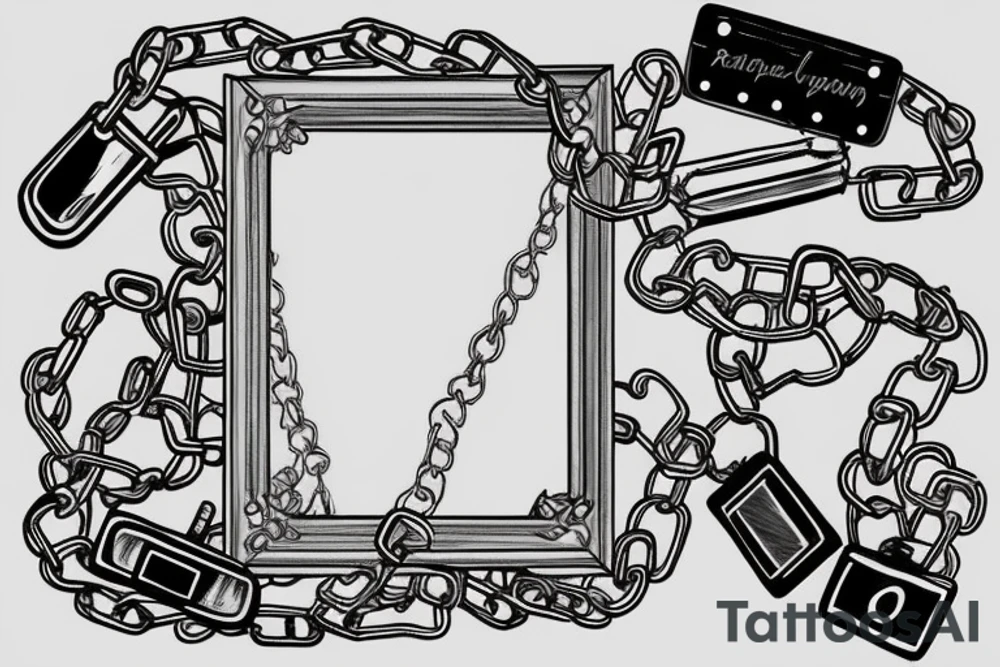 A broken mirror framed by chains or razors. tattoo idea