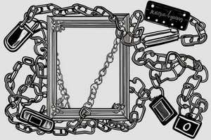A broken mirror framed by chains or razors. tattoo idea