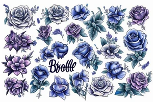Blue bell flowers rock and roll tattoo idea
