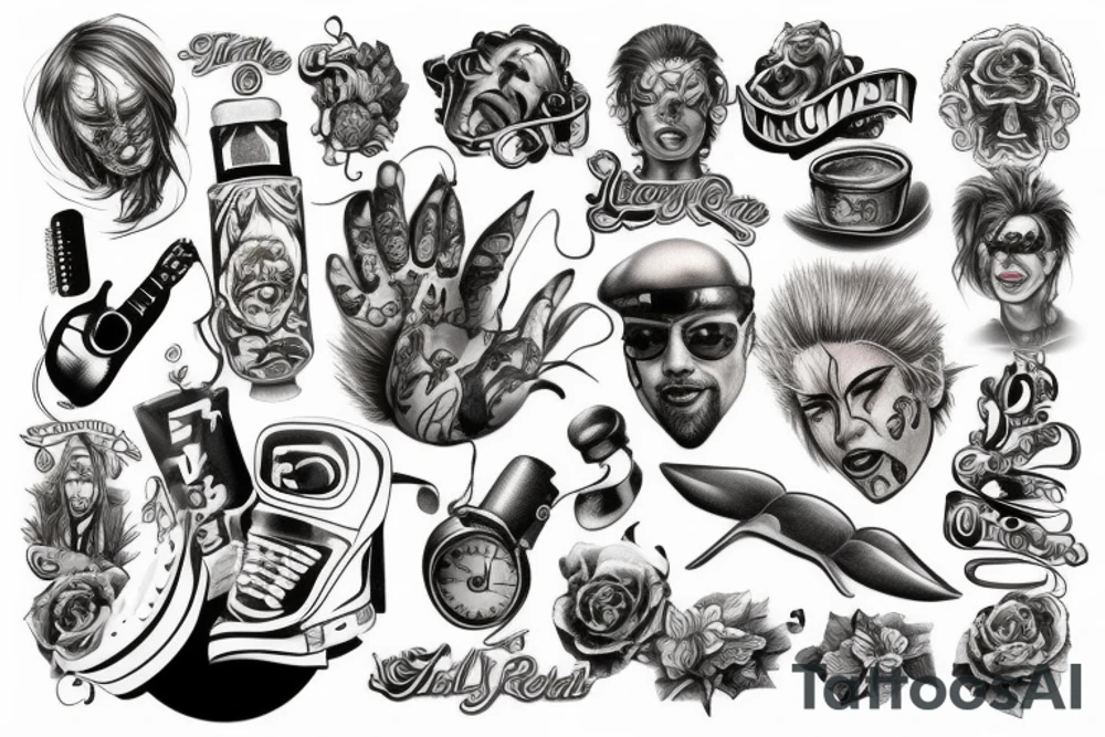 Rock and roll tattoo idea