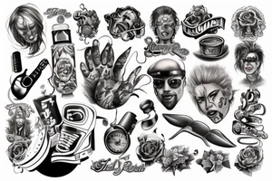Rock and roll tattoo idea