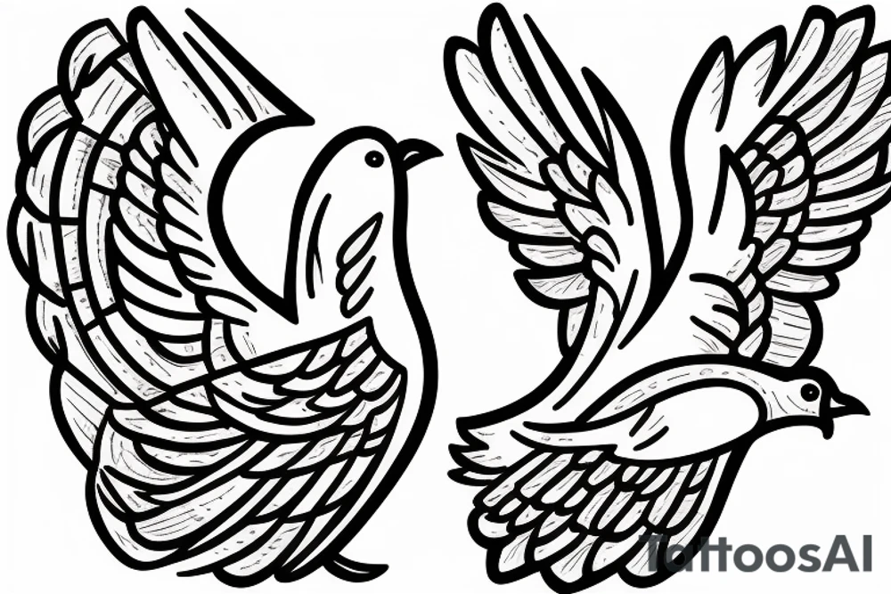 Two doves, one large and one small tattoo idea