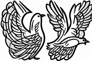 Two doves, one large and one small tattoo idea