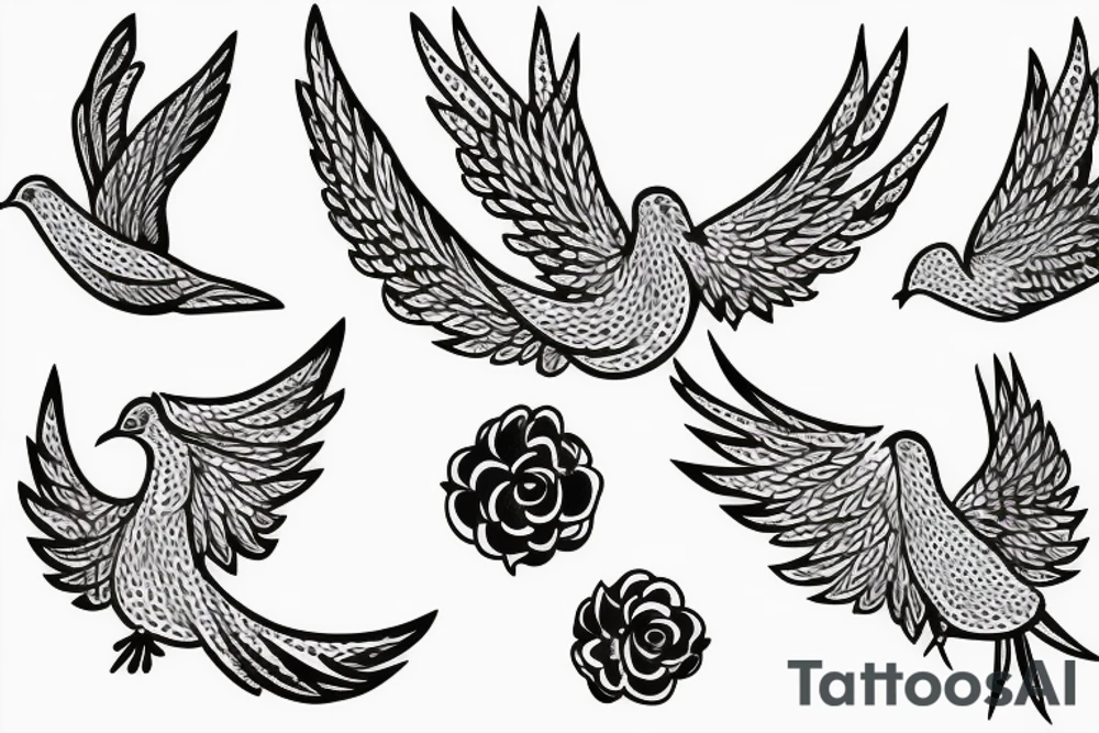 Two doves, one large and one small tattoo idea