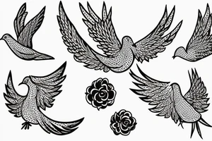 Two doves, one large and one small tattoo idea