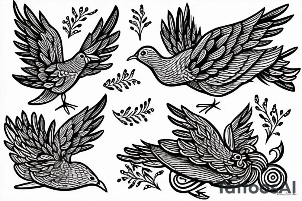 Two doves, one large and one small tattoo idea
