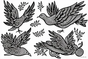 Two doves, one large and one small tattoo idea