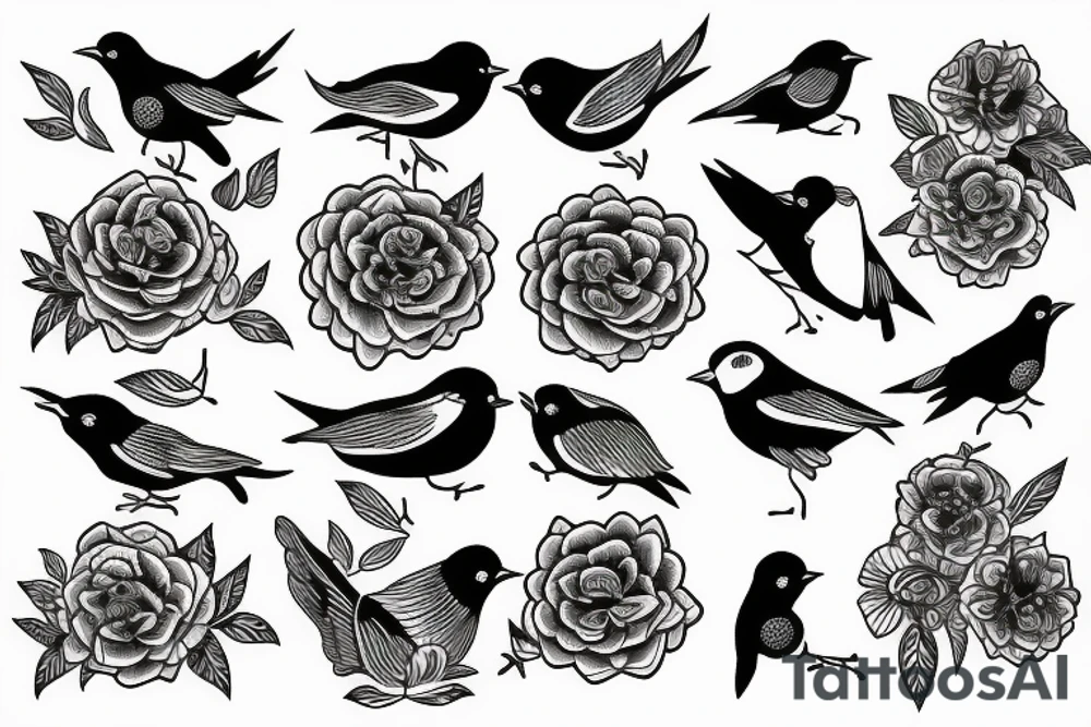 sad birds tattoo idea