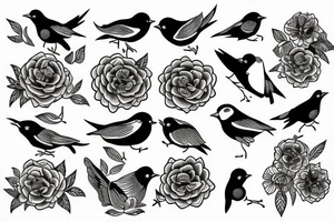 sad birds tattoo idea