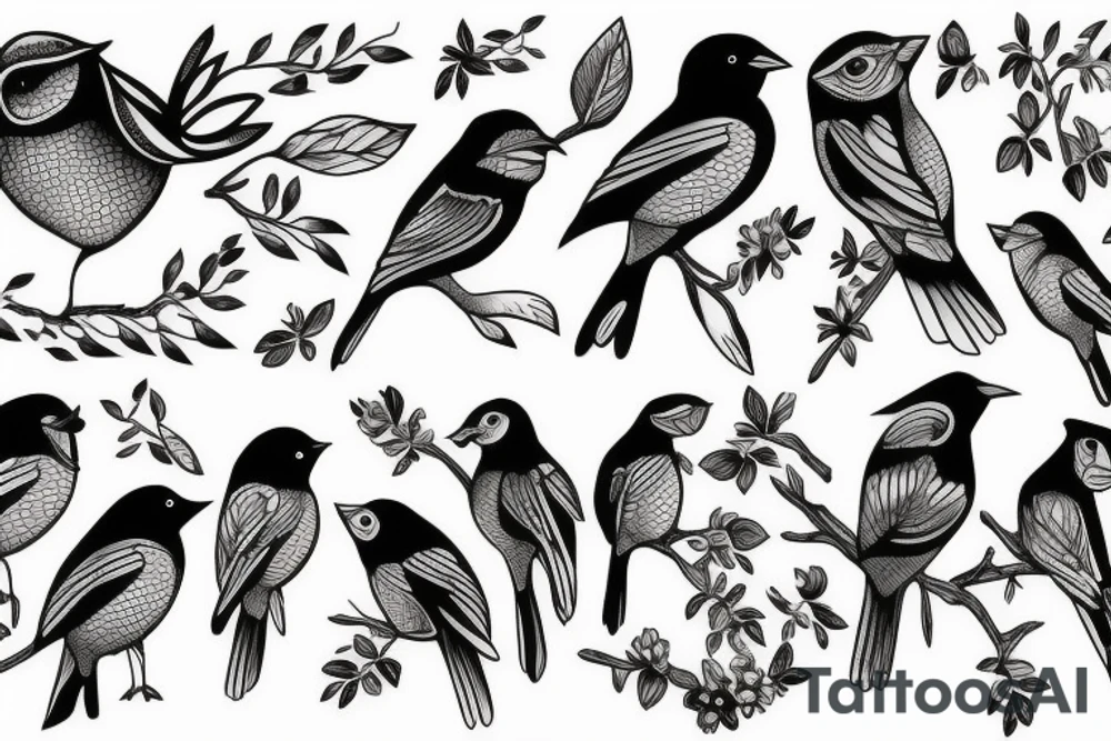 sad birds tattoo idea