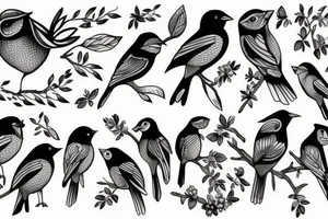 sad birds tattoo idea