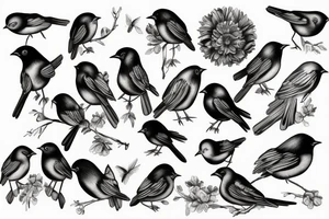 sad birds tattoo idea
