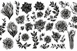 Leg flower tattoo idea