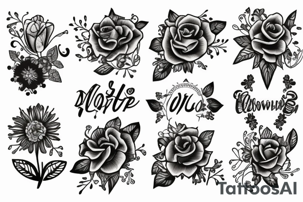 Leg flower tattoo idea