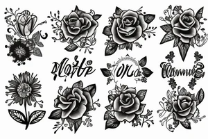 Leg flower tattoo idea