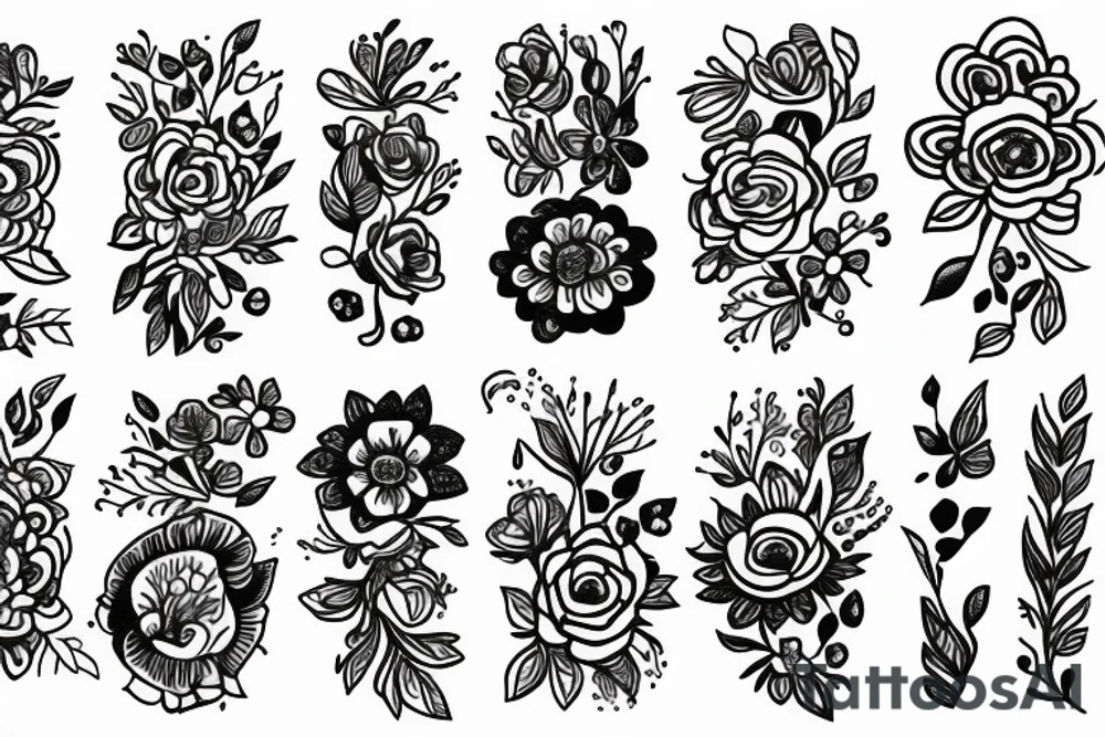 Leg flower tattoo idea