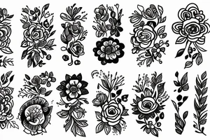 Leg flower tattoo idea