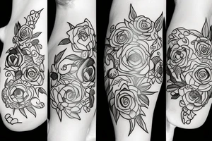 Leg flower tattoo idea