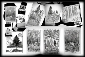 Forest on a mountain tattoo idea