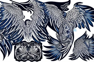 Blue Eagle wings tattoo idea