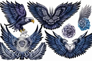 Blue Eagle wings tattoo idea