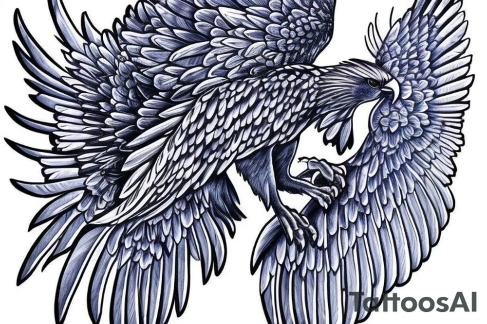 Blue Eagle wings tattoo idea