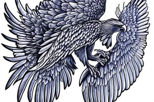 Blue Eagle wings tattoo idea