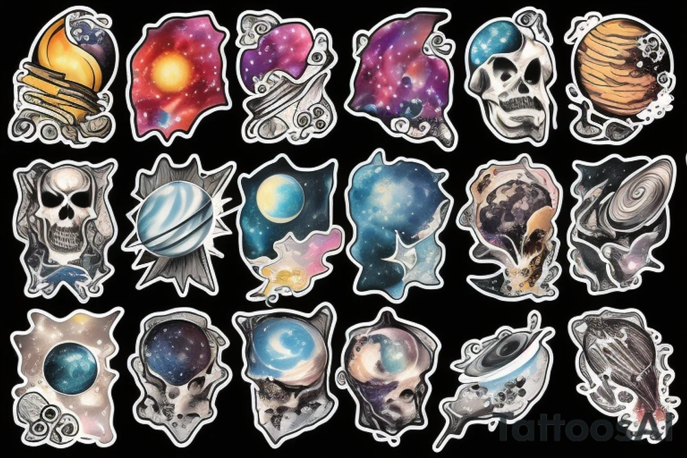 Galaxy planets tattoo idea