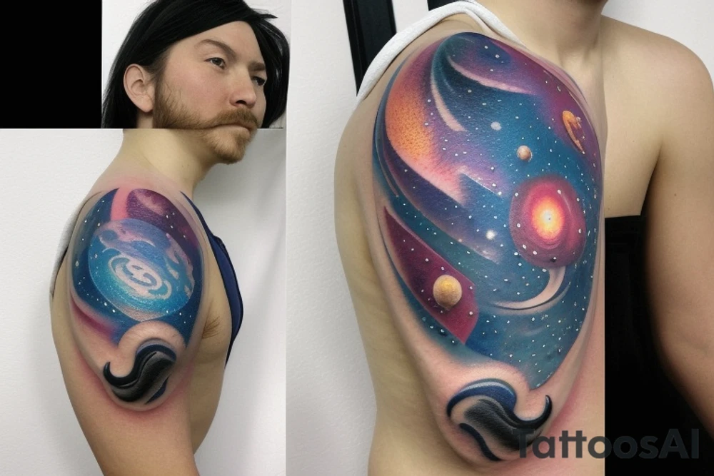 Galaxy planets tattoo idea