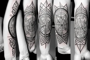 Combine the elements of a kangaroo and a compass in a unique way tattoo idea