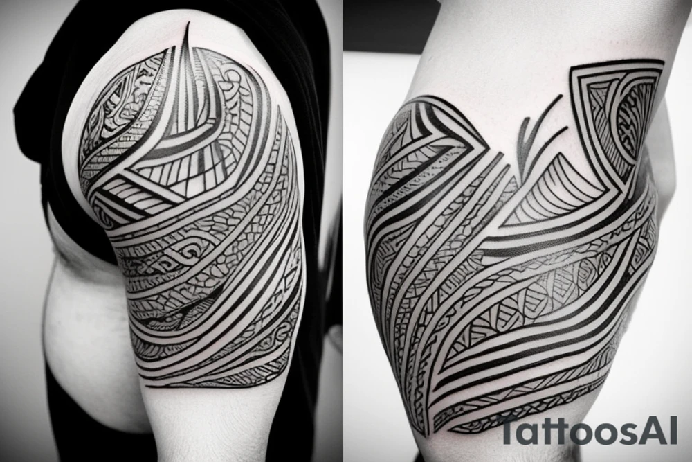 Design a tattoo inspired by the landscapes of Polynesian islands with a pirate ship tattoo idea