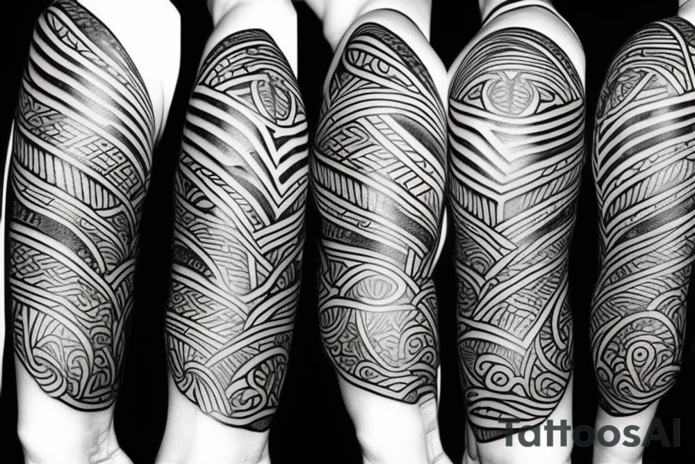Design a tattoo inspired by the landscapes of Polynesian islands with a pirate ship tattoo idea