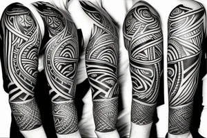Design a tattoo inspired by the landscapes of Polynesian islands with a pirate ship. not a sleeve tattoo idea